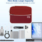 Electronics Organizer,Travel Cord Organizer Pouch, Portable Cable Organizer Bags, Waterproof Electronic Accessories Storage Case for Cables, Cords, Charger, Phone (Double Layer-Winered)