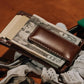 House of Jack Co. Carryall Slim Money Clip Wallet for Men, Strong Magnetic Clip, Front Pocket Wallet Card Holder, Full Grain Cowhide Leather,Tan