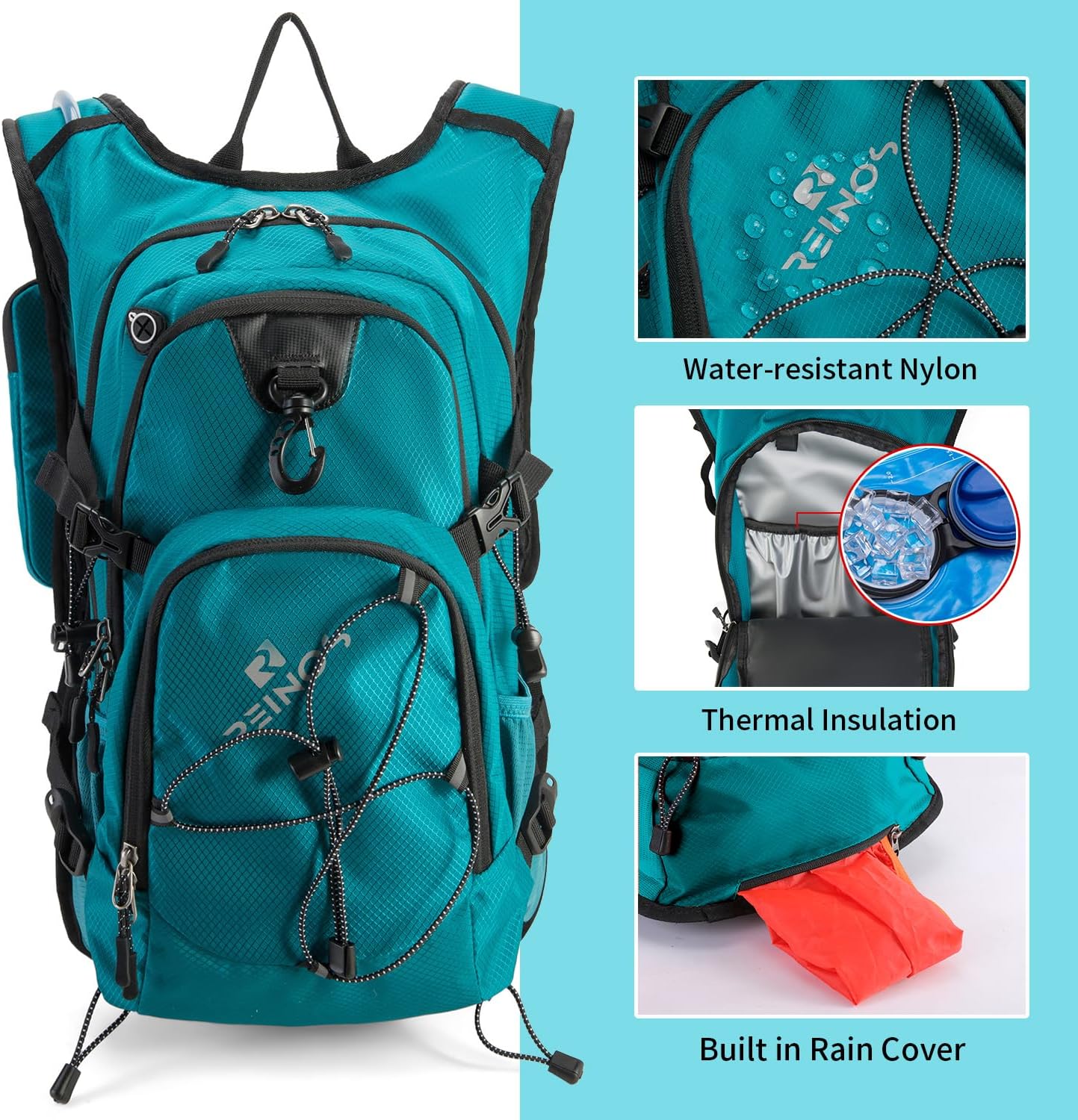 Hydration Backpack Pack with 2L Water Bladder 18L Hiking Backpack Women Men Lightweight Hydropack Insulated Daypack for Biking, Running, Festival - Roamly