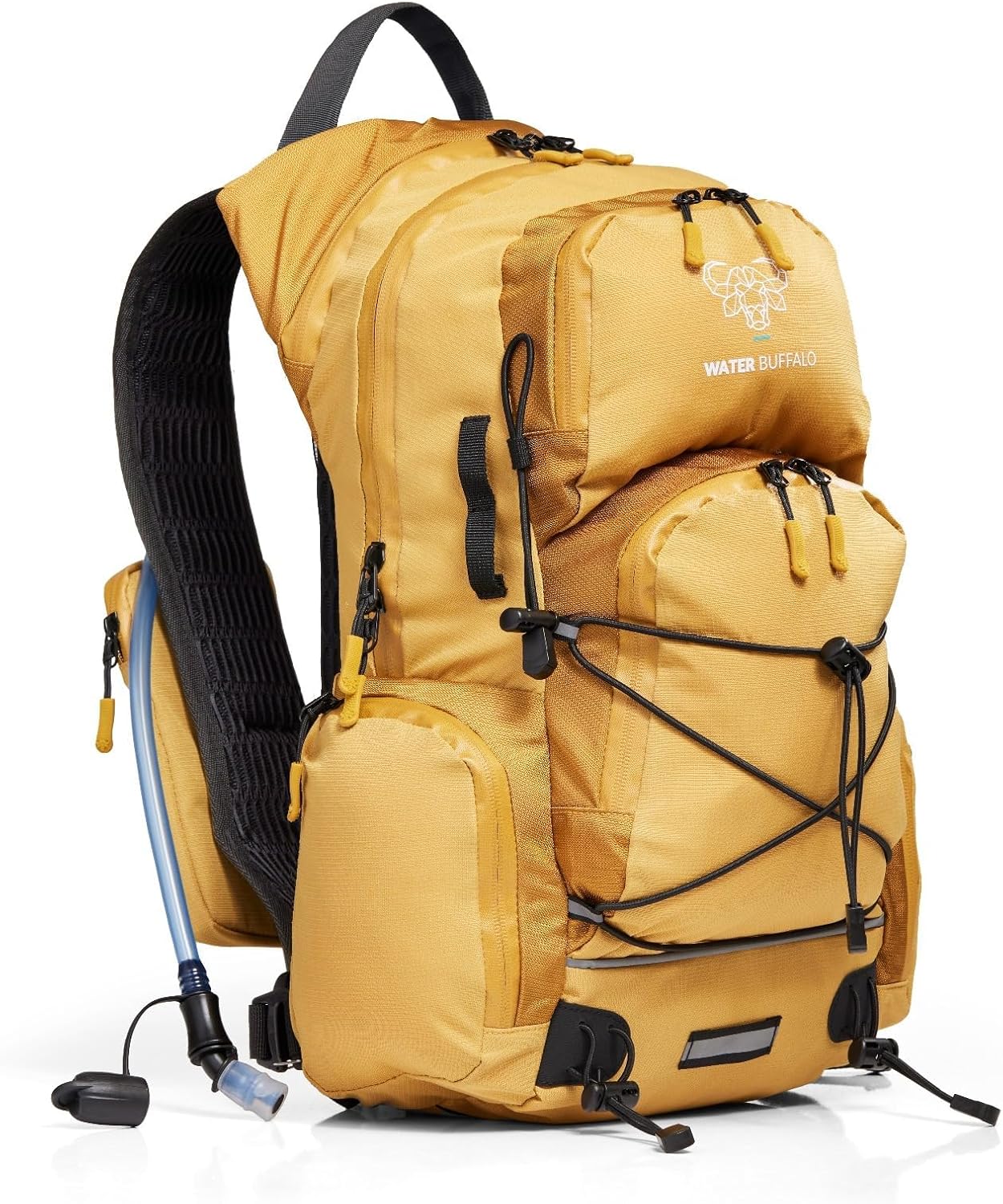 Water Buffalo Hydration Backpack - Sherpa 22L Hiking Backpack with Water Bladder - Water Backpack for Hiking with Waterproof Zippers, Phone & Pole Holders - Roamly