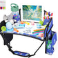 Kids Travel Tray for Car-Car Seat Tray for Kids Travel, Carseat Table Top for Toddler Road Trip Essentials With Drawing Kit, Kids Lap Desk Organizer for Car, Airplane (Blue Dinosaur)
