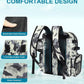 HXLGMD Fishing Backpack with Rod Holders, 43L Large Water Resistant Tackle Bag Storage Gear and Equipment with Cooler for Men Fishing, Camping, Hiking, Grey