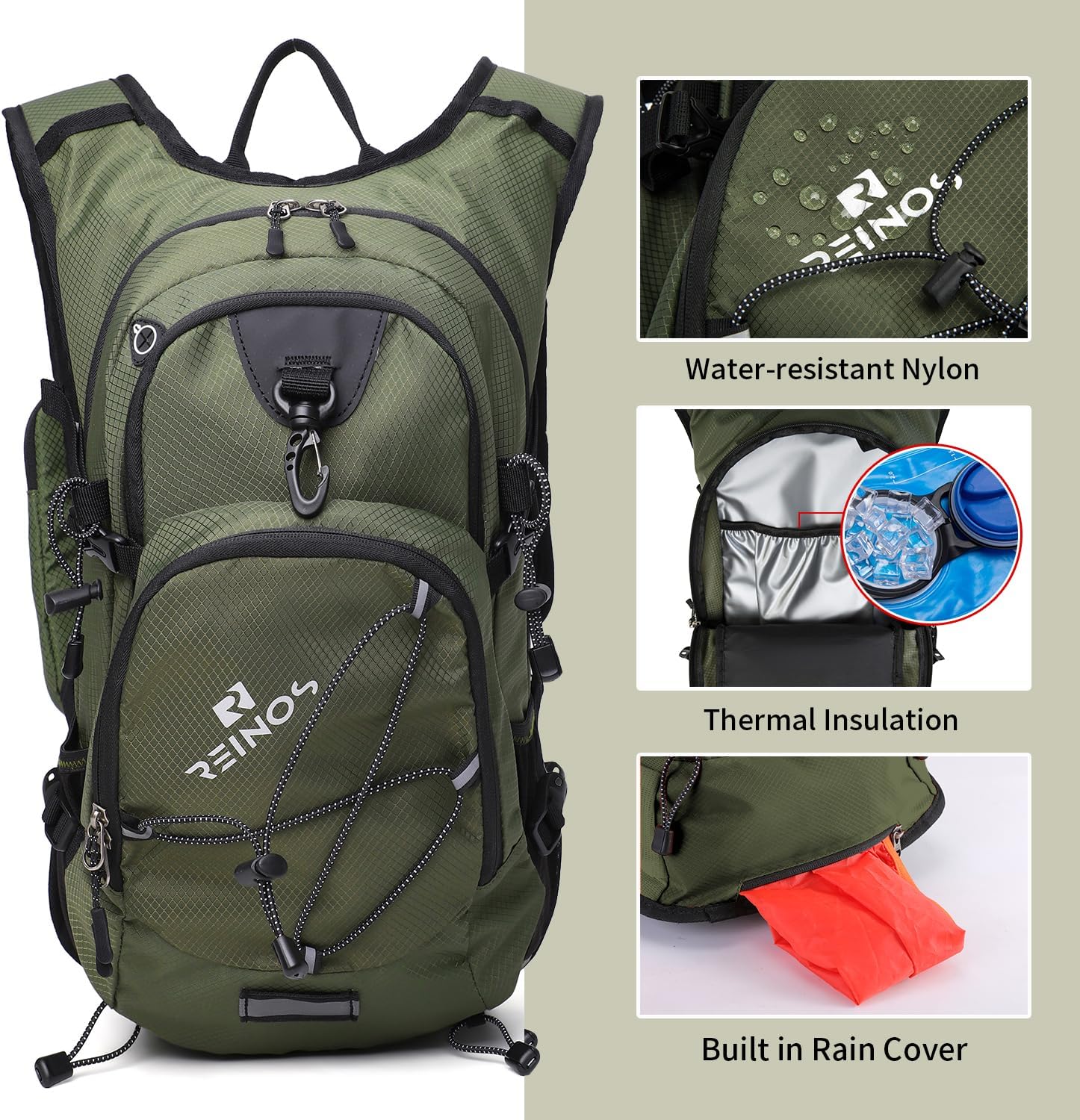 Hydration Backpack Pack with 2L Water Bladder 18L Hiking Backpack Women Men Lightweight Hydropack Insulated Daypack for Biking, Running, Festival - Roamly