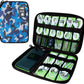 Electronics Travel Organizer,Portable Waterproof Electronic Travel Storage Bag for Small Charging Cord Storage,Charger,SD Card etc,for Travel,Business-Blue Camouflage