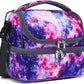FlowFly Double Decker Cooler Insulated Lunch Bag Large Tote for Boys, Girls, Men, Women, With Adjustable Strap,Galaxy