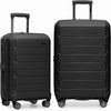 Traveler's Choice Pagosa Hardshell Expandable Luggage with Spinner Wheels, Black, 2-Piece Set (22/26)