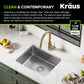 KRAUS Dex 21-inch Undermount 16 Gauge Stainless Steel Single Bowl Kitchen Sink, KA1US21B