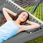 ANOW Double Hammock with 12FT Heavy Duty Steel Stand Included, 2 Person Hammock with Stand for Outdoors, 450 LBS Weight Capacity, Gray