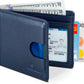 SERMAN BRANDS RFID Blocking Slim Bifold Genuine Leather Thin Minimalist Front Pocket Wallets for Men Billfold Wallet Men Gift
