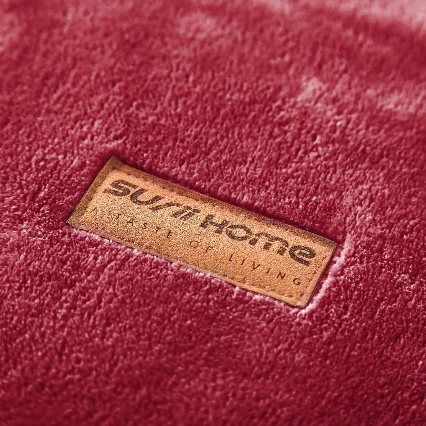 Surii Home Luxury Microfiber Flannel Blanket, Super Soft, Warm, Cozy, Fluffy, and Breathable, Perfect Throws for Bed, Couch, Sofa, for All Season Use. 350GSM Travel Size 50x60 Inches (Burgundy)