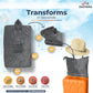 3-in-1 Travel Blanket Airplane – Compact with Bag & Pillow Combo Set, Gray Ultra-Soft Fleece | Packable Blanket Compact | Hidden Pocket | Trolley Sleeve | Carabiner | Travel Essentials