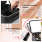 Travel Makeup Bag with LED Mirror – Waterproof Cosmetic Train Case with Adjustable Dividers, Portable Makeup Organizer and Toiletry Bag for Women, Teens & Girls Gift, Black