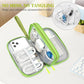 FYY Travel Cable Organizer Pouch Electronic Accessories Carry Case Portable Waterproof Double Layers All-in-One Storage Bag for Cord, Charger, Phone, Earphone Green