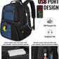 YOREPEK 18.4 Laptop Backpack, Large Backpacks with USB Charger Port, TSA Friendly Flight Approved Weekend Carry on Backpack with Luggage Strap for Men and Women, Roy Blue - Roamly