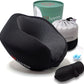 Premium Quality Memory Foam Travel Neck Pillow Bundle - Best Ergonomic Pillow for Airplane Travel, car Ride, Sleeping. Comes with Eye mask, earplugs and Storage Bag.(Stealth Black)