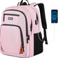 Pink Backpack for School, School BackPack for Teens, Boys and Girls, with 15.6 inch Laptop Bookbag for College High School, Large Computer Back Pack with Compartments for Men & Women
