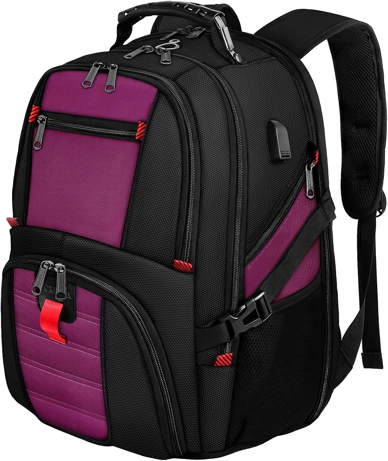 YOREPEK 18.4 Laptop Backpack, Large Backpacks Fit Most 18 Inch Laptop with USB Charger Port, TSA Friendly Flight Approved Weekend Carry on Backpack with Luggage Strap for Men and Women, Purple - Roamly