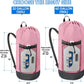 BALEINE 150L Laundry Bag Backpack, 900D Oxford Fabric Large Travel Laundry Bags with Shoulder Straps and 2 Mesh Pockets for College Dorm, Apartment, Laundromat (Pink, 150L)