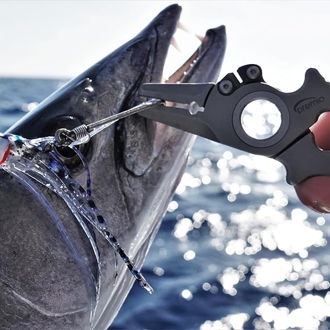 danco Premio Titanium Fishing Pliers, with Lanyard & Leather Sheath, Saltwater-Resistant Pliers for Offshore and Inshore Anglers, Multiple Sizes and Colors Available