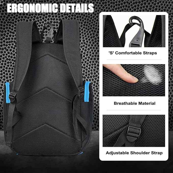 LARIPOP Basketball Backpack Bag with Ball Compartment Ventilated Shoe Compartment for Men Youth Soccer Volleyball Training