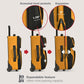 U.S. Traveler Rio Fabric Expandable Carry-on Luggage, Rolling Suitcase, Orange, 2 Wheel Set