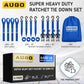 AUGO Heavy Duty Ratchet Straps & Soft Loops – Pack of 4 Extra Strong 1.5” by 10’ Ratchet Straps w/S-Hook Safety Latches & 4 Soft Loop Tie Downs – 4400Lb Break Strength for Motorcycles, ATVs, Etc.