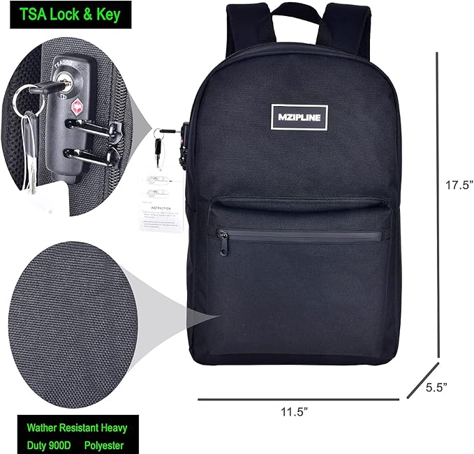 Laptop Backpack Bag - Smell Proof- With TSA Lock & Key Anti Theft Travel Daypack bag Rucksack for Men & Women