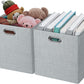 Thicker Fabric Storage Cubes 13 inch Collapsible Storage Bins for Organization, Cubby Storage Boxes for Organizing Shelf Cabinet Bookcase, 2pcs, Sliver Grey