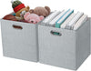 Thicker Fabric Storage Cubes 13 inch Collapsible Storage Bins for Organization, Cubby Storage Boxes for Organizing Shelf Cabinet Bookcase, 2pcs, Sliver Grey
