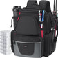 Piscifun Fishing Backpack with 2 Rod Holders & 4 Tackle Boxes, Large Tackle Storage Bag With Rain Cover for Fishing Gear