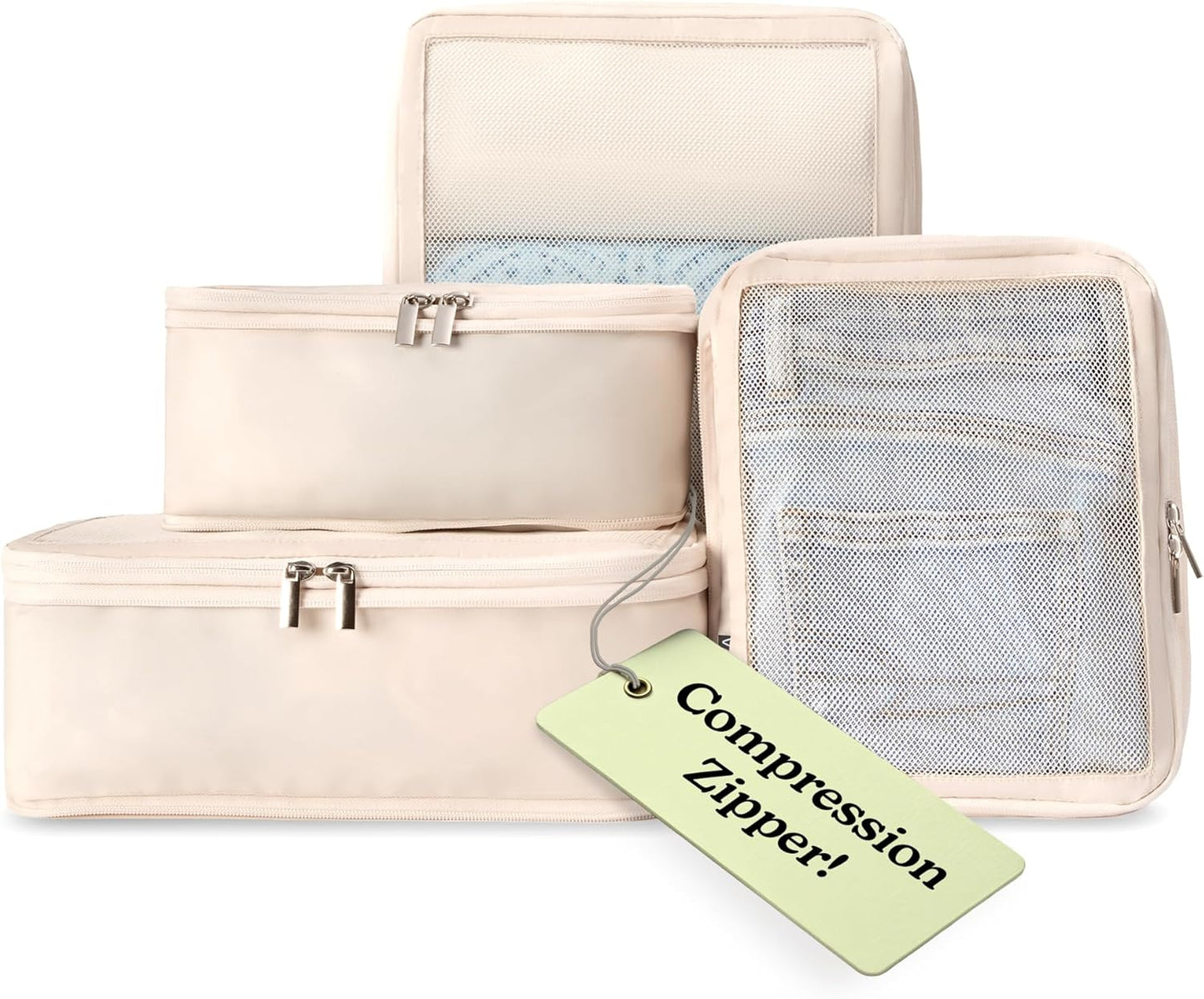 Vandel Space-Saving Compression Packing Cubes for Women, Men, Compressible Carry On Suit Case Organizer Luggage Packing Cubes for Travel Organizer Bags for Luggage and Backpacks, Suitcase Cube - Roamly