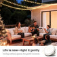 OGERY Solar Camping String Lights, 5400mAh/ 49.2FT/ 11 Modes Rechargeable Camping Lights Outdoor/Indoor, 4-in-1 Quick Storage Fairy Tent Lights Portable LED Lamp for Patio Yard Party Decor Essentials