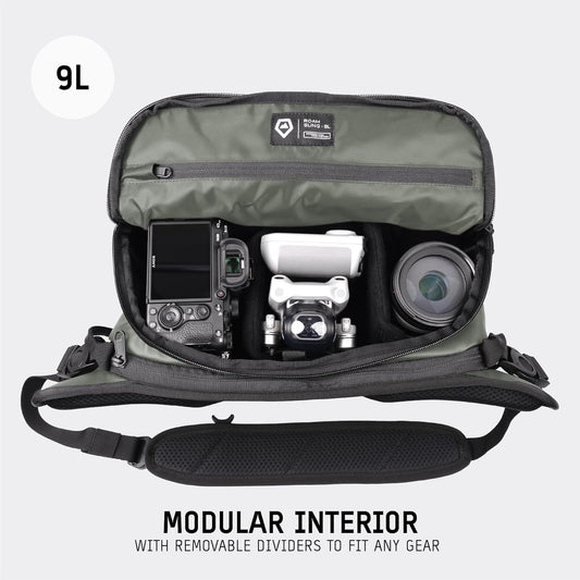 WANDRD ROGUE V1 9L Sling: Compact Camera Sling and Crossbody Bag with Fast Access, 3-Way Carry– Lightweight Everyday Bag Great for Travel, Photography, and Daily Use (Wasatch Green)