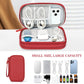 FYY Travel Cable Organizer Pouch Electronic Accessories Carry Case Portable Waterproof Double Layers All-in-One Storage Bag for Cord, Charger, Phone, Earphone Red