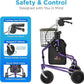 NOVA Traveler Folding 3-Wheel Walker with Tray, Basket, Pouch & Cup Holder, Lightweight Mobility Aid for Seniors & Adults, 8” All-Terrain Wheels for Tight Spaces & Travel, Purple