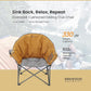 ARROWHEAD OUTDOOR Oversized Heavy-Duty Club Folding Camping Chair with Pocket, Cup Holder, Portable, Padded, Moon, Round, Saucer, Supports 330lbs, Carrying Bag