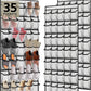 35 Pocket Over the Door Shoe Organizer,Reusable Breathable Large Mesh Bag Men's & Women's Sneaker Organizer,Shoe Organizer for Kids,Hanging Shoe Storage Hanging Bag (2PCS-White)