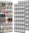35 Pocket Over the Door Shoe Organizer,Reusable Breathable Large Mesh Bag Men's & Women's Sneaker Organizer,Shoe Organizer for Kids,Hanging Shoe Storage Hanging Bag (2PCS-White)