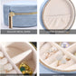 TAIMY Plush Velvet Travel Jewelry Box, Round Mini Travel Jewelry Case for Women Girls, Portable Mini Jewelry Travel Organizer Boxes for Rings Earrings Necklaces Bracelets(Ocean Blue)