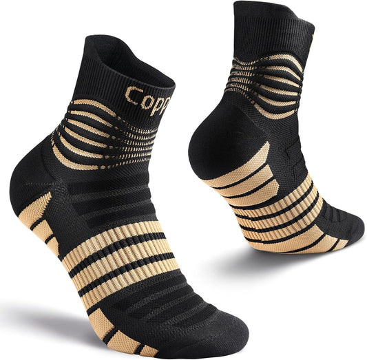 NEENCA Copper Compression Socks, Medical Ankle Support Socks for Injury Recovery & Pain Relief, Sport Protection, Women & Men Circulation, Swelling, Runner, Travel, Pregnancy, Flying—1 Pair, 20-30mmHg