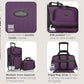 U.S. Traveler Rio Fabric Expandable Carry-on Luggage, Rolling Suitcase, Purple, 2 Wheel Set