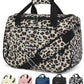 Underseat Carry On Luggage Lightweight Travel Tote Weekender Bag Overnight Duffle Bag for Travel, Travel Essentials Personal Item Travel Bag for Women and Men,Leopard-16Inch
