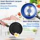 SereneLife Kitchenware Pots & Pans Basic Kitchen Cookware, Black Non-Stick Coating Inside, Heat Resistant Lacquer (6-Piece Set), One Size, Blue