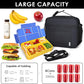 NOL Kids Lunch Bag - Kids 3+ Reusable Insulated Lunch Box with Zipper Closure Buckle Handle Adjustable Long Shoulder Strap, Easy-Clean Waterproof Fabric, Children Lunch Tote Bag for School-Black