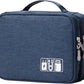 Lanola Travel Cable Organizer Bag, Electronic Accessories Case Portable Double Layer Cable Storage Bag for Cord,phone,Charger, Flash Drive, Phone, SD Card,Personal Items - (Dark Blue)