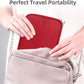 Electronics Organizer - Travel Cable Organizer Bag, Water Resistant Double Layers Pouch for Cord, iPhone, iPad Mini - Gift for Men Electronic Accessories Storage Case with 5 Cable Ties, Red