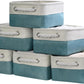 TheWarmHome Storage Bins for Shelves - Small 6 Pack 11.8x7.8x5.2 inch Sturdy Storage Basket W/Handles, Decorative Foldable Storage Baskets for Organizing Closet Nursery Toy(White & Green)