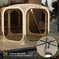 East Oak Screen House Tent Pop-Up, Portable Screen Room Canopy Instant Screen Tent 12 x 12 FT with Carry Bag for Patio, Backyard, Deck & Outdoor Activities, Brown