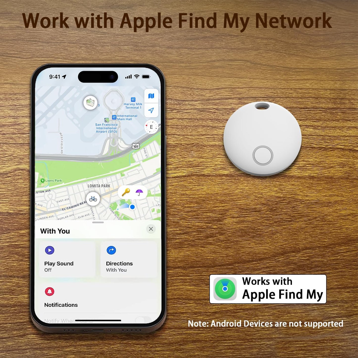 Air Tracker Tags [Apple MFi Certified] (iOS Only), Smart Bluetooth Tracker, Compatible with Apple Find My, Item Locator for Keys, Luggage, Wallet, Suitcase, Bags, IP67 Waterproof