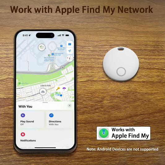 Air Tracker Tags-4 Pack [Apple MFi Certified] (iOS Only), Smart Bluetooth Tracker, Compatible with Apple Find My, Item Locator for Keys, Luggage, Wallet, Suitcase, Bags, IP67 Waterproof